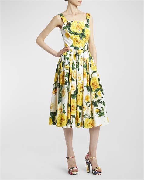 yellow dolce gabbana|dolce gabbana yellow rose dress.